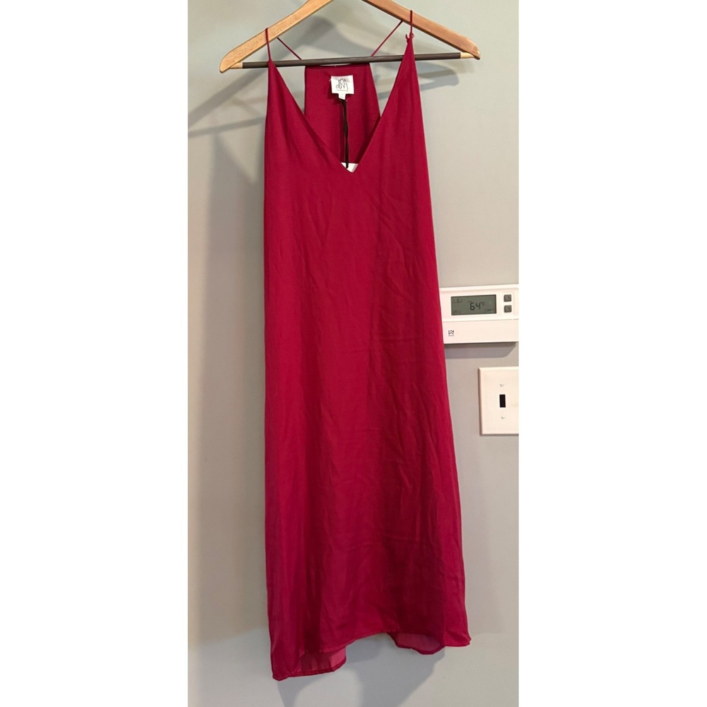 dRA Los Angeles Midi Dress Women Small Red Racerback V-Neck DT0593B NEW
